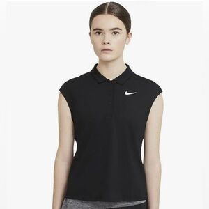 Women’s Nike Court Victory Tennis Golf Pickleball Polo - Black - Size M
